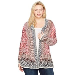 NIC+ZOE Fireside Linen Blend Cardy Ombre Open Knit Cardigan Women’s Size Medium